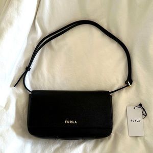 Furla black leather purse